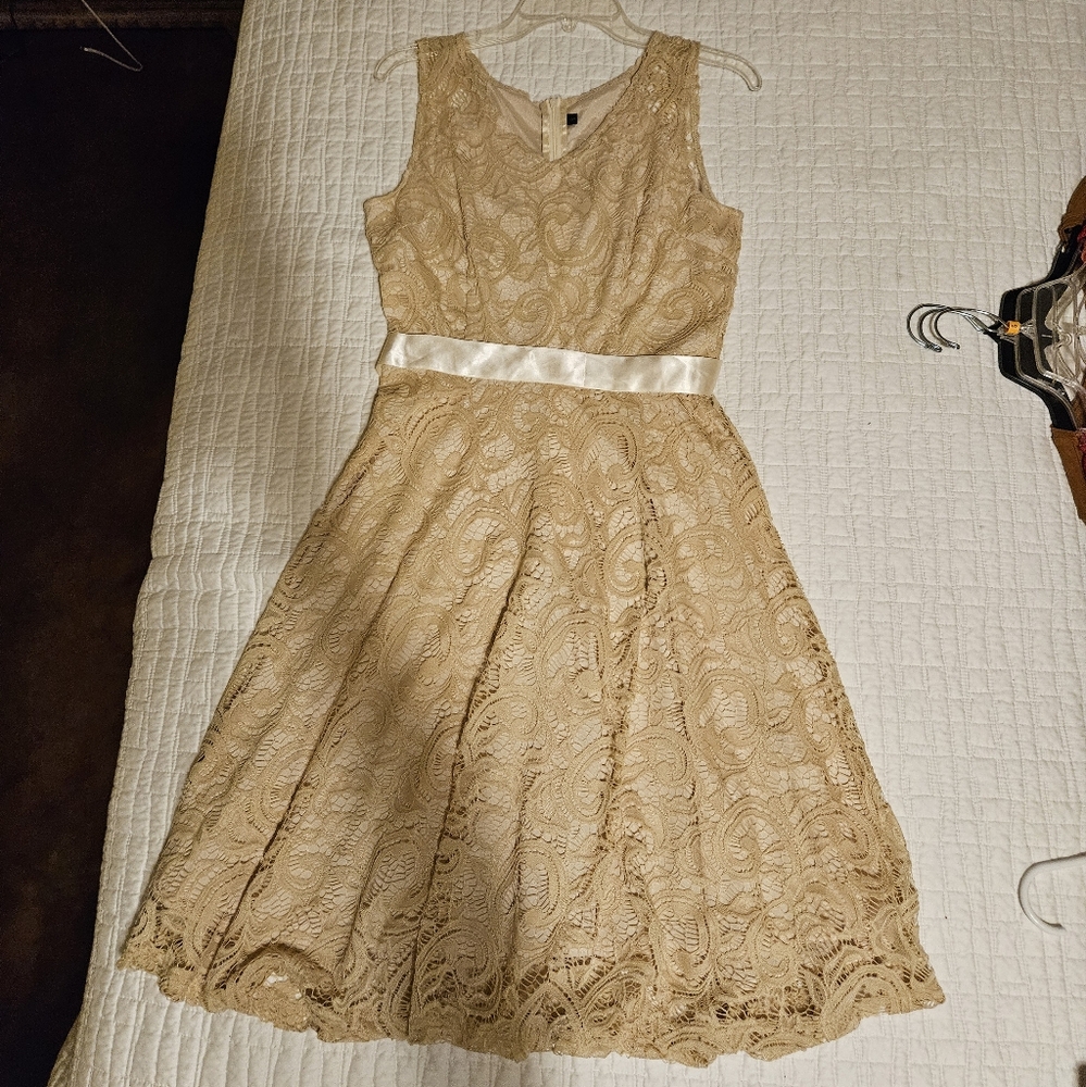 Sleeveless lace dress